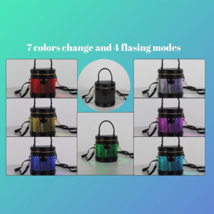 Colorful glowing bucket bag