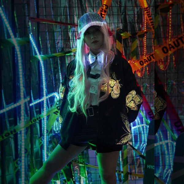 Led Light Up Rave Jacket Fashion Men's Butterfly Jacket Full Zip Luminous Butterfly Women's Jacket - Lumsonata - Image 6