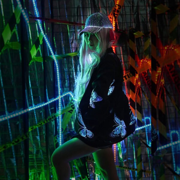 Led Light Up Rave Jacket Fashion Men's Butterfly Jacket Full Zip Luminous Butterfly Women's Jacket - Lumsonata - Image 7