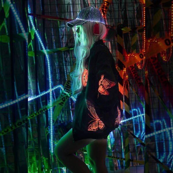Led Light Up Rave Jacket Fashion Men's Butterfly Jacket Full Zip Luminous Butterfly Women's Jacket - Lumsonata - Image 8