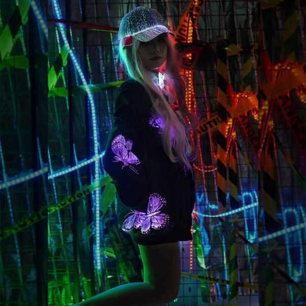 Led Light Up Rave Jacket Fashion Men's Butterfly Jacket Full Zip Luminous Butterfly Women's Jacket - Lumsonata - Image 9