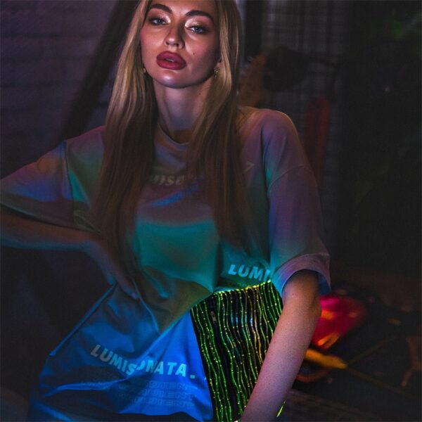 Couple Luminous T-Shirts, Printed Light Up T Shirt, Fashion Led Fiber Optic Fabric T-Shirts - Lumisonata - Image 5