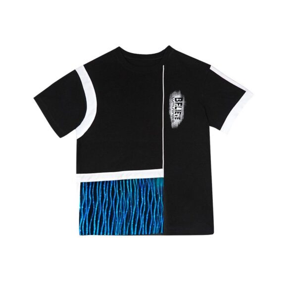 Vintage T-Shirts, Black Designer T-Shirt For Women, T-Shirt Dresses - Lumisonata - Image 2
