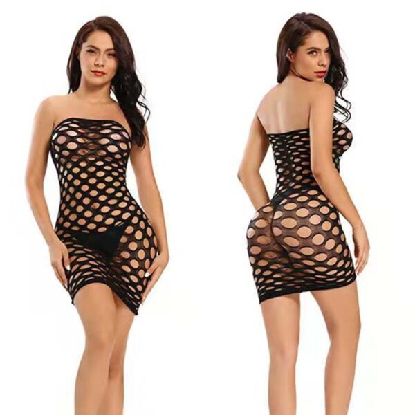 Hot Sexy Lingerie, Gothic Black Sheer Mesh Light Up Fishnet Underwear - Lumisonata - Image 7