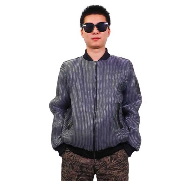 Hip Hop Jacket, Fiber Optic Light Up Bomber Baseball Jacket - Lumisonata - Image 4