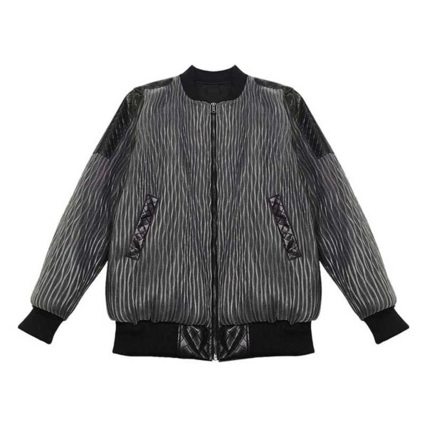 Hip Hop Jacket, Fiber Optic Light Up Bomber Baseball Jacket - Lumisonata - Image 5