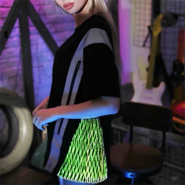 LED fiber optic fabric T-Shirts, Oversized T Shirts For Men - Lumisonata - Image 4