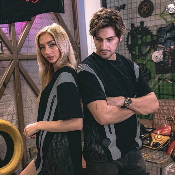 LED fiber optic fabric T-Shirts, Oversized T Shirts For Men - Lumisonata - Image 6