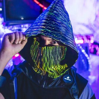 Cowl Hood and LED Mask Set - The Ultimate Cyberpunk Fashion Accessory - Lumisonata