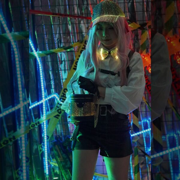 Led Light Up Small Bucket Purse Womens Shoulder Handbags Leather Mini Bucket Bag - Lumisonata – Bild 9