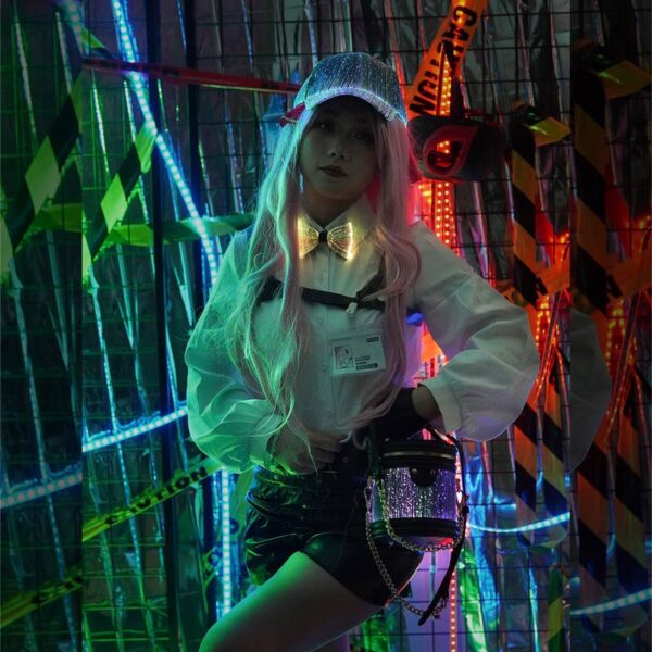 Led Light Up Small Bucket Purse Womens Shoulder Handbags Leather Mini Bucket Bag - Lumisonata – Bild 10
