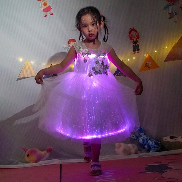 Embroidered tulle luminous children's dresses dresses - Image 2