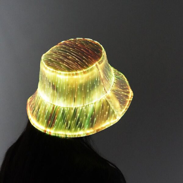 LED Rave Bucket Hat 7 Colors Light up Bucket Hat Fiber Optic Fabric Glow in the Dark Hat Party Hat - Lumisonata - Image 7