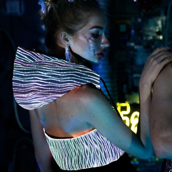 Light Up Fiber Optic Hoodie, Glowing Black Hoodies For Women - Lumisonata - Image 3