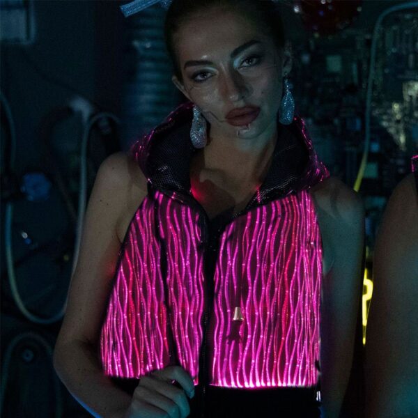 Light Up Fiber Optic Hoodie, Glowing Black Hoodies For Women - Lumisonata - Image 7