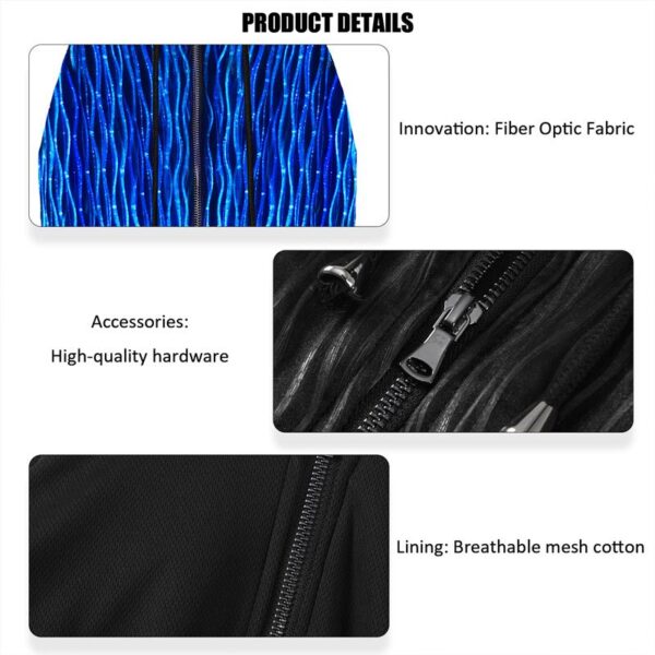 Light Up Fiber Optic Hoodie, Glowing Black Hoodies For Women - Lumisonata - Image 6