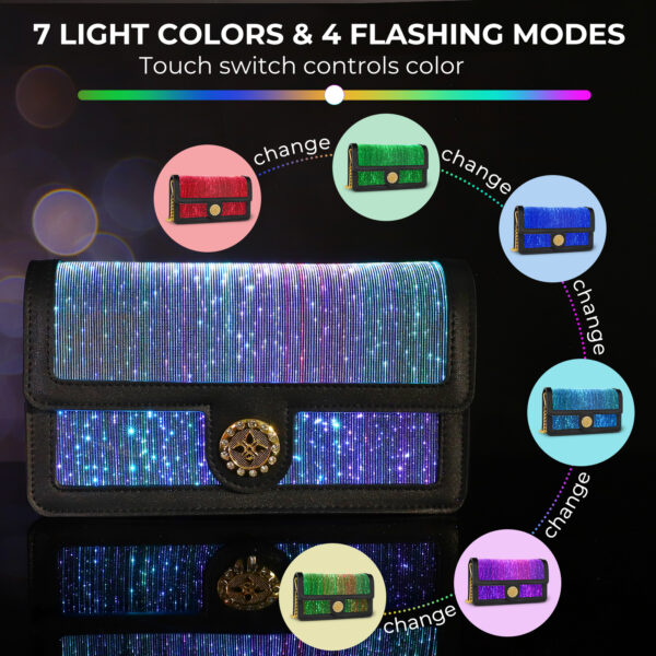 LED Bags Light up Purse Festival Evening Clutch Luminous Handbag - Lumisonata - Image 5