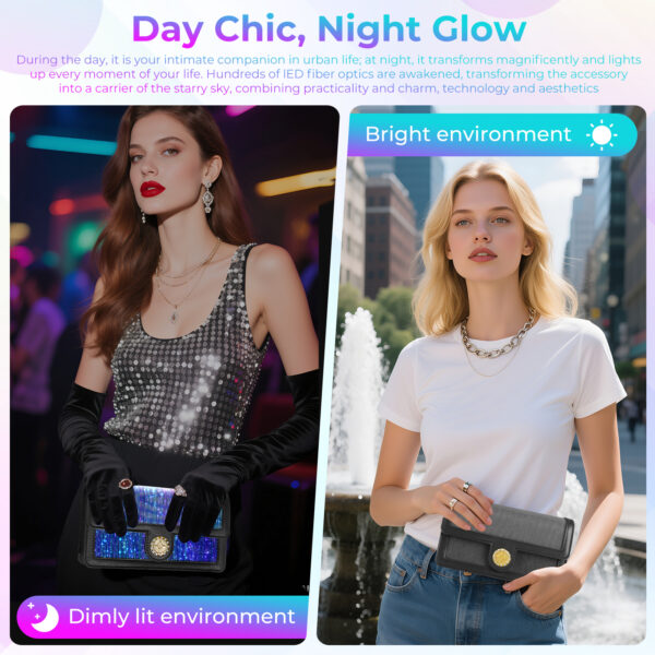 LED Bags Light up Purse Festival Evening Clutch Luminous Handbag - Lumisonata - Image 7