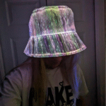 LED Rave Bucket Hat 7 Colors Light up Bucket Hat Fiber Optic Fabric Glow in the Dark Hat Party Hat - Lumisonata
