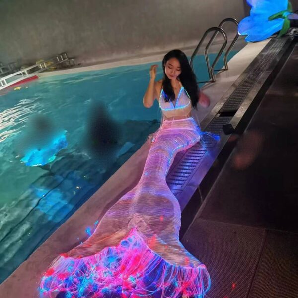 Light Up Underwater Clothing, Optical Fiber Fabric Mermaid Suit - Lumisonata - Image 2