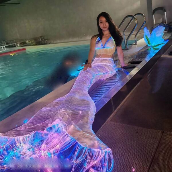 Light Up Underwater Clothing, Optical Fiber Fabric Mermaid Suit - Lumisonata - Image 3