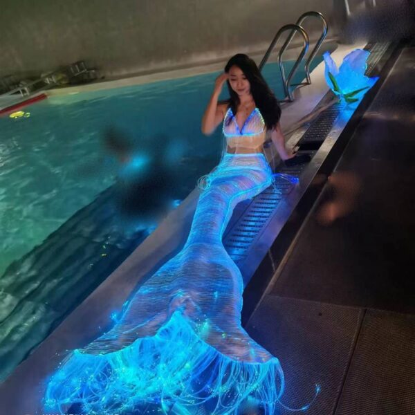 Light Up Underwater Clothing, Optical Fiber Fabric Mermaid Suit - Lumisonata - Image 4