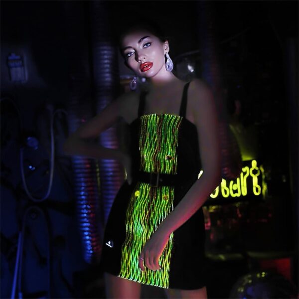 Cyberpunk A-dress Luminous Overskirt - Lumisonata - Image 7