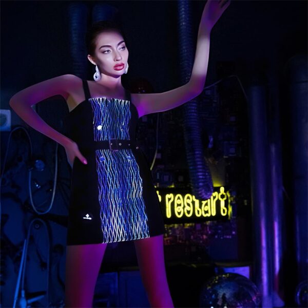 Cyberpunk A-dress Luminous Overskirt - Lumisonata - Image 8