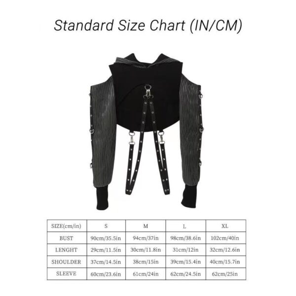 Punk Rock Clothing, Luminous Cyberpuk Female High Top Hoodie - Lumisonata - Image 3