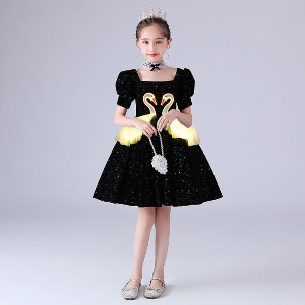 Led Clothing White Swan Black Princess Skirt Children'S Skirt For Girls - Lumisonata – Bild 4
