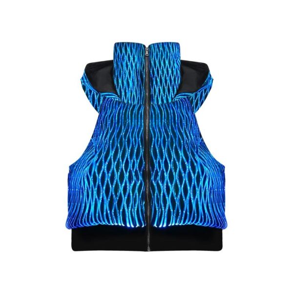 Sexy Jacket, Light up Half Backless and Face Cover Sleeveless Hoodie - Lumisonata - Image 2