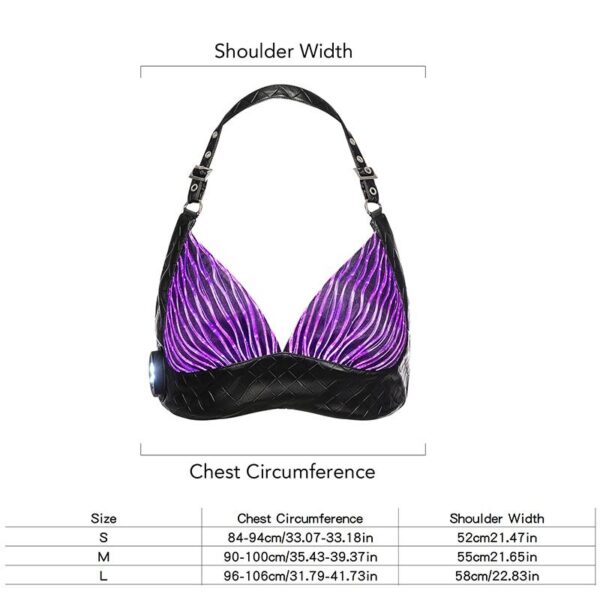 Sexy Light Up Bra, Fiber optic fabric top, Glow in the Dark Bra - Lumisonata - Image 5