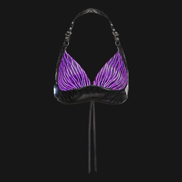 Sexy Light Up Bra, Fiber optic fabric top, Glow in the Dark Bra - Lumisonata - Image 2